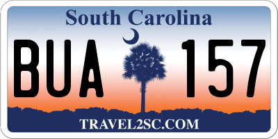 SC license plate BUA157