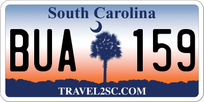 SC license plate BUA159