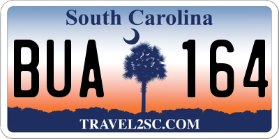 SC license plate BUA164