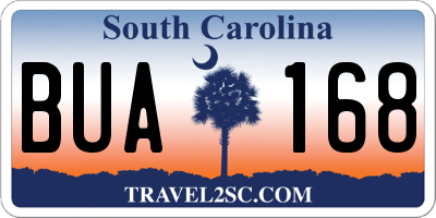 SC license plate BUA168