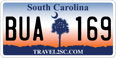SC license plate BUA169