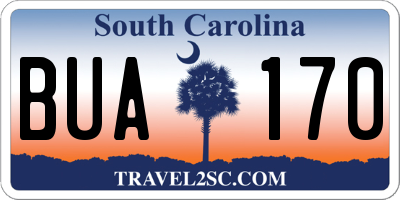SC license plate BUA170