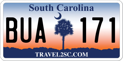 SC license plate BUA171