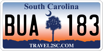 SC license plate BUA183