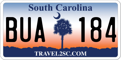 SC license plate BUA184