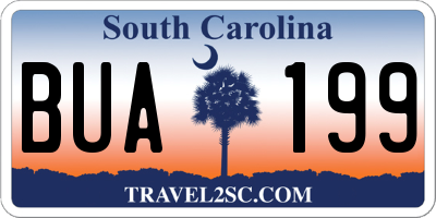 SC license plate BUA199