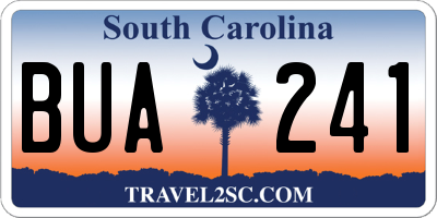 SC license plate BUA241