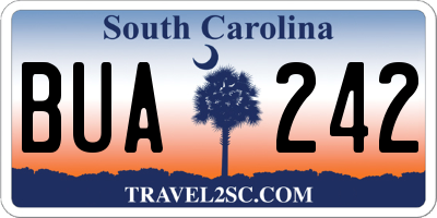 SC license plate BUA242