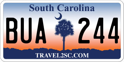 SC license plate BUA244