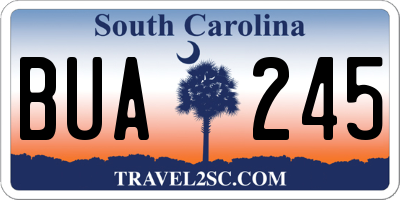 SC license plate BUA245