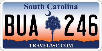 SC license plate BUA246