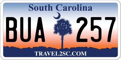 SC license plate BUA257