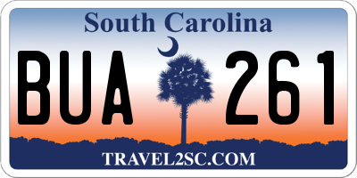 SC license plate BUA261