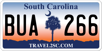 SC license plate BUA266