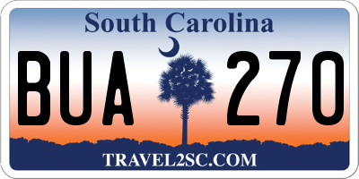 SC license plate BUA270