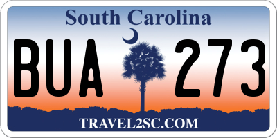SC license plate BUA273