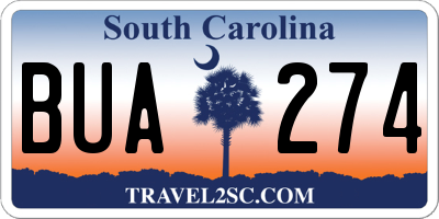 SC license plate BUA274