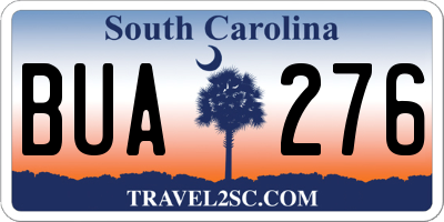 SC license plate BUA276