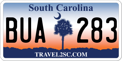 SC license plate BUA283