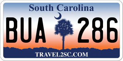 SC license plate BUA286