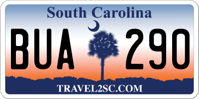 SC license plate BUA290
