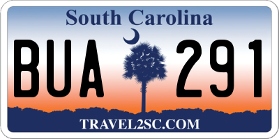 SC license plate BUA291
