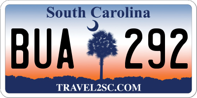 SC license plate BUA292