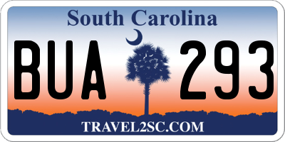 SC license plate BUA293
