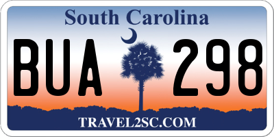 SC license plate BUA298