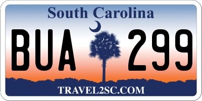 SC license plate BUA299