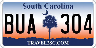 SC license plate BUA304