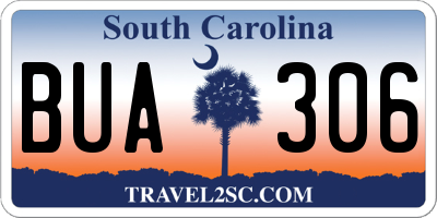 SC license plate BUA306