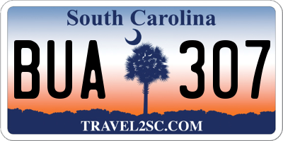 SC license plate BUA307