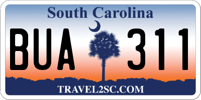 SC license plate BUA311