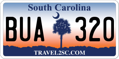 SC license plate BUA320