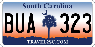 SC license plate BUA323