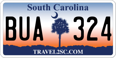 SC license plate BUA324
