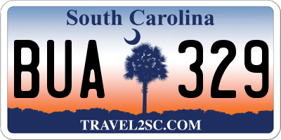 SC license plate BUA329