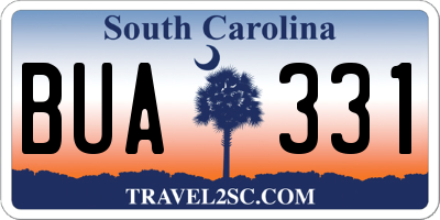 SC license plate BUA331