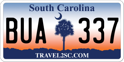 SC license plate BUA337