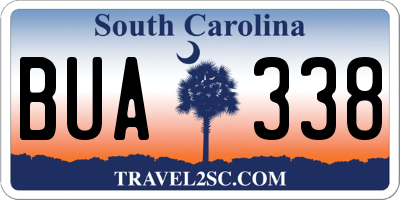 SC license plate BUA338