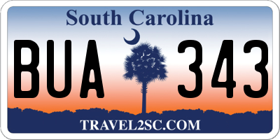 SC license plate BUA343