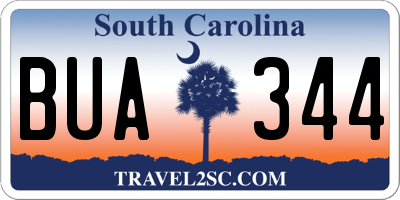 SC license plate BUA344