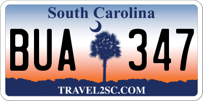 SC license plate BUA347
