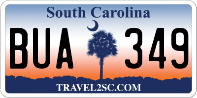 SC license plate BUA349