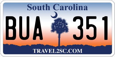 SC license plate BUA351
