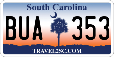 SC license plate BUA353