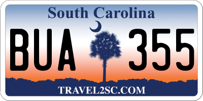 SC license plate BUA355
