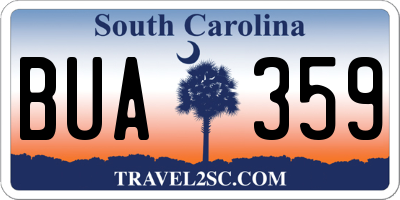 SC license plate BUA359