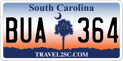 SC license plate BUA364